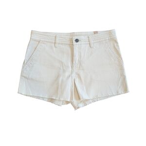 NWT Prana Sancho Organic Cotton Beachy Women 4 Raw Hem Chalk Wash Midrise Shorts
